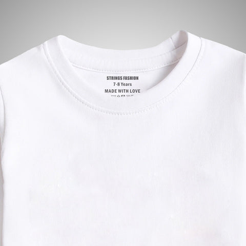 Junior Snow-White Color Girls Long Sleeve T.Shirt