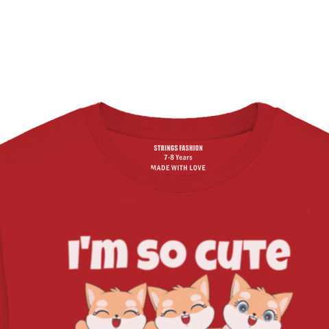I’M CUTE JUNIOR FEIRY RED COLOR GIRLS LONG SLEEVE T-SHIRT