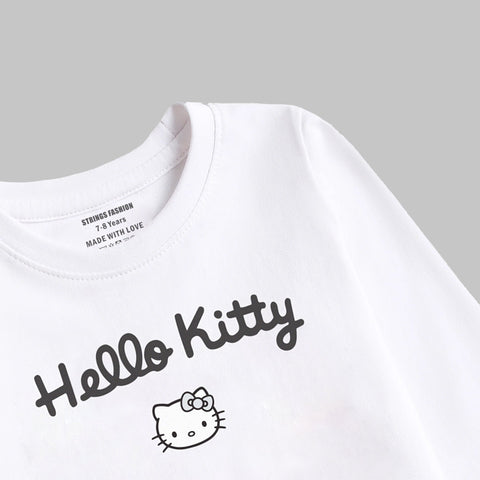 Digital Printed Hello Kitty Junior Girls Long Sleeve T.Shirt
