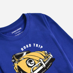 Digital Printed Road Trip Car Junior Boys Long Sleeve T.Shirt