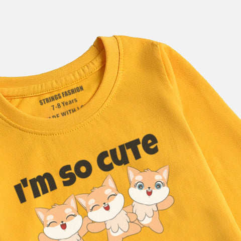 Digital Printed I'm Cute Junior Long Sleeve T.Shirt