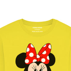 DIGITAL PRINTED MINNIE 2 JUNIOR BLAZING YELLOW COLOR GIRLS LONG SLEEVE T.SHIRT