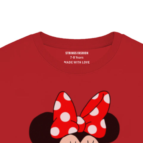MINNIE 2 JUNIOR FEIRY RED COLOR GIRLS LONG SLEEVE T-SHIRT