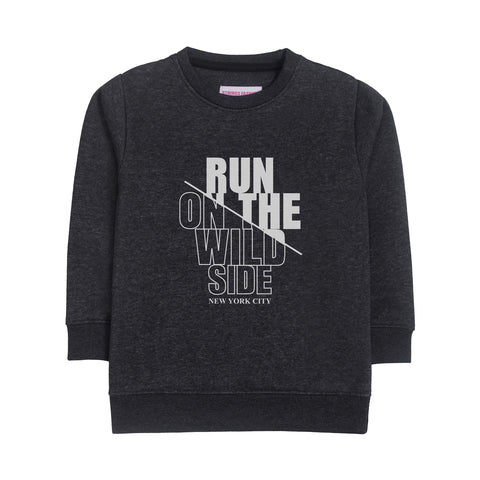 RUN ON THE WILD SIDE JUNIOR BOY CHARCOAL COLOR TRACK SUIT