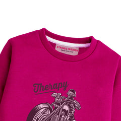THERAPY MOTORCYCLE RED COLOR BOYS LONG SLEEVE SWEAT-SHIRT