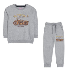 MOTORCYCLE JUNIOR BOY GREY HEADER TRACK SUIT