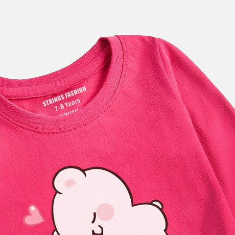 Digital Printed Milk & Mocha Junior Girls Long Sleeve T.Shirt