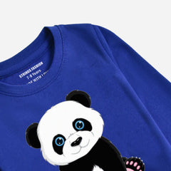 Digital Printed Cute Panda Junior Boys Long Sleeve T.Shirt