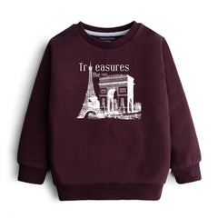 DIGITAL TREASURE PRINTED Maroon Color Boys Long Sleeve Sweat-Shirt