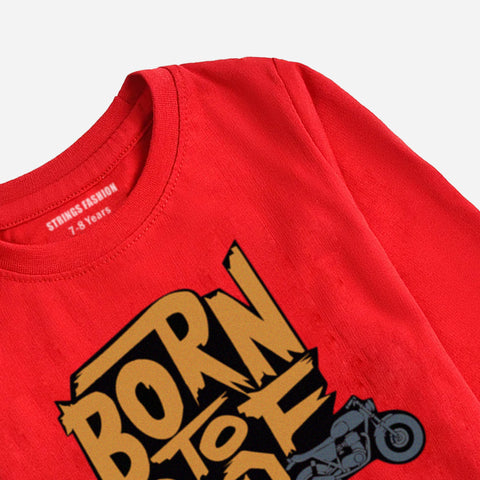 DIGITAL PRINTED BORN TO RIDE JUNIOR FEISTA COLOR BOYS LONG SLEEVE T.SHIRT