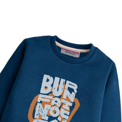 BURN FAT NOT OIL NAVY BOYS LONG SLEEVE SWEAT-SHIRT