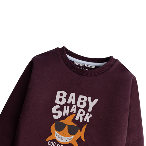 Baby Shark  junior Maroon Color Boys Long Sleeve Sweat-Shirt