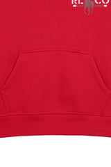 RAPHA POLO RED BOYS FLEECE HOODIE