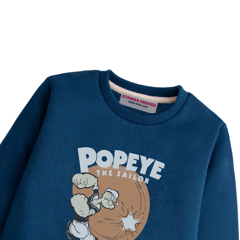 POPEYE NAVY BOYS LONG SLEEVE SWEAT-SHIRT