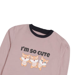I'M SO CUTE JUNIOR PINK HEADER COLOR GIRLS LONG SLEEVE SWEAT-SHIRT