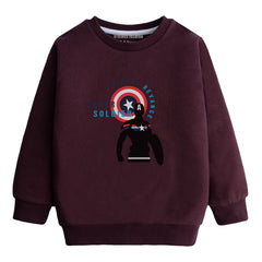 SUPER SOLDIER JUNIOR MEHROON COLOR BOYS LONG SLEEVE SWEAT-SHIRT