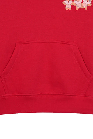 PRINTED I'M SO CUTE  RED GIRLS FLEECE HOODIE