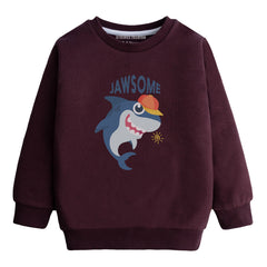 JAWSOME JUNIOR MEHROON COLOR BOYS LONG SLEEVE SWEAT-SHIRT