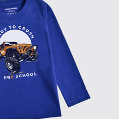 MONSTAR TRUCK JUNIOR NAVY PEONY COLOR BOYS LONG SLEEVE T.SHIRT