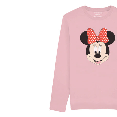 DIGITAL PRINTED MINNIE JUNIOR TICKLED PINK COLOR GIRLS LONG SLEEVE T.SHIRT
