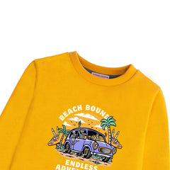 BEACH BOUND BOYS PRINTED  MUSTERED FLEECE SWEATSHIRT