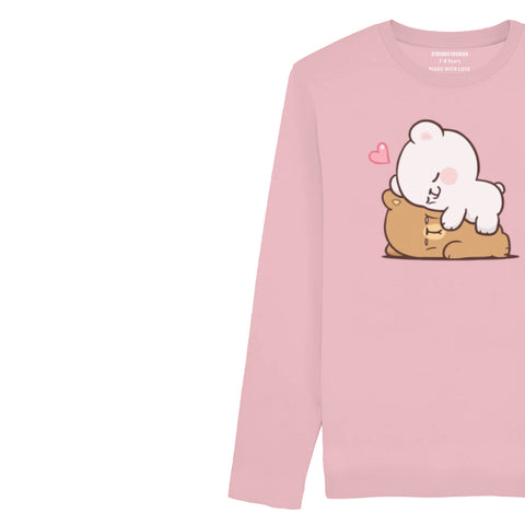 DIGITAL PRINTED MILK & MOCHA JUNIOR TICKLED PINK COLOR GIRLS LONG SLEEVE T.SHIRT