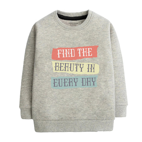 Digital Printed Find The Beauty Junior Grey Header Color Girls Long Sleeve Sweat-Shirt
