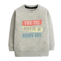 Digital Printed Find The Beauty Junior Grey Header Color Girls Long Sleeve Sweat-Shirt