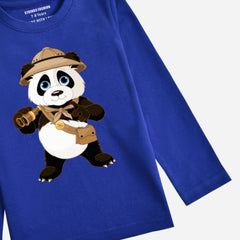 Digital Printed Pirate Panda Junior Boys Long Sleeve T.Shirt