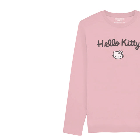DIGITAL PRINTED HELLO KITTY JUNIOR TICKLED PINK COLOR GIRLS LONG SLEEVE T.SHIRT