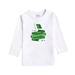 INDEPENDENCE DAY WHITE COLOR BOYS LONG SLEEVE T.SHIRT