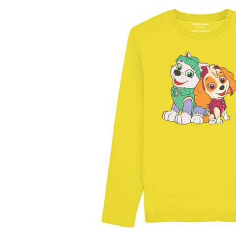PAW JUNIOR BLAZING YELLOW COLOR GIRLS LONG SLEEVE T.SHIRT