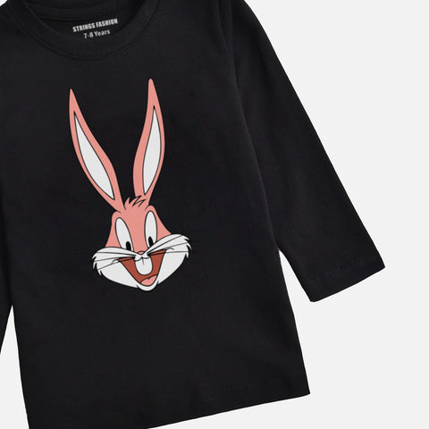 Digital Printed Bug Bunny Junior Girls Long Sleeve T.Shirt