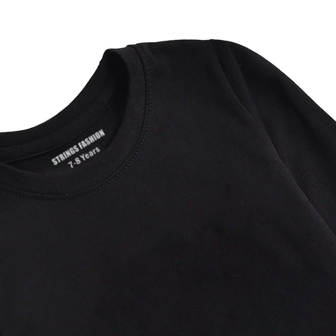 JUNIOR JET BLACK COLOR GIRLS LONG SLEEVE T.SHIRT