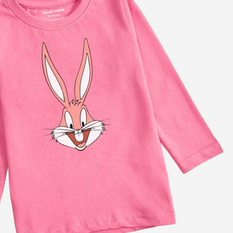 BUG BUNNY JUNIOR COSMOS PINK COLOR GIRLS LONG SLEEVE T-SHIRT