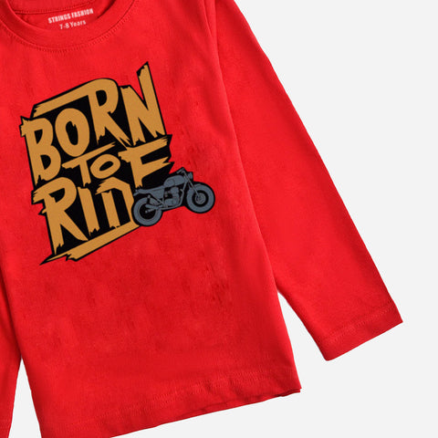 DIGITAL PRINTED BORN TO RIDE JUNIOR FEISTA COLOR BOYS LONG SLEEVE T.SHIRT