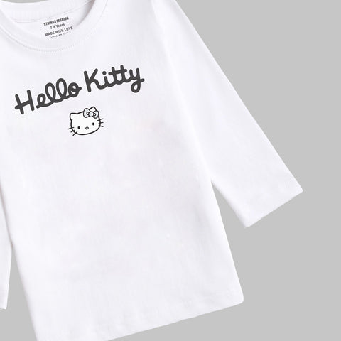 Digital Printed Hello Kitty Junior Girls Long Sleeve T.Shirt