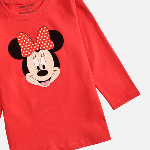 DIGITAL PRINTED MINNIE JUNIOR FEISTA COLOR GIRLS LONG SLEEVE T.SHIRT
