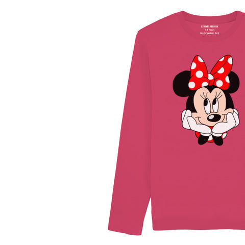 MINNIE 2 JUNIOR PARADISE PINK COLOR GIRLS LONG SLEEVE T-SHIRT
