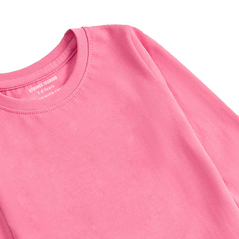 JUNIOR COSMOS PINK COLOR GIRLS LONG SLEEVE T-SHIRT