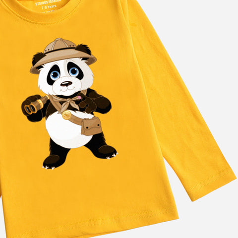 PIRATE PANDA JUNIOR BOYS YELLOW LONG SLEEVE T-SHIRT