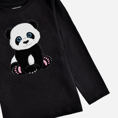 Digital Printed Cute Panda Junior Boys Long Sleeve T.Shirt