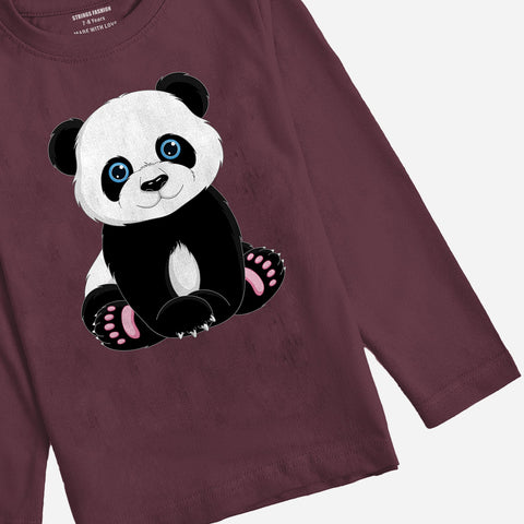CUTE PANDA JUNIOR BOYS LONG SLEEVE T-SHIRT