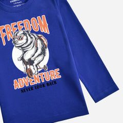 Digital Printed Freedom Adventure Junior Boys Long Sleeve T.Shirt