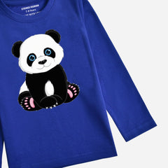 Digital Printed Cute Panda Junior Boys Long Sleeve T.Shirt