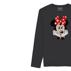 DIGITAL PRINTED MINNIE 2 JUNIOR JET BLACK COLOR GIRLS LONG SLEEVE T.SHIRT