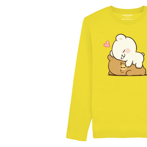 MILK & MOCHA JUNIOR BLAZING YELLOW COLOR GIRLS LONG SLEEVE T.SHIRT