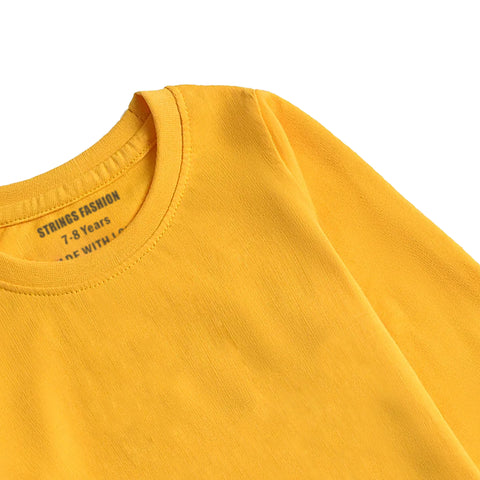 JUNIOR CANARY YELLOW COLOR GIRLS LONG SLEEVE T.SHIRT
