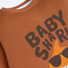 BABY SHARK LIGHT BROWN COLOR BOYS LONG SLEEVE SWEAT-SHIRT