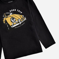 Digital Printed Road Trip Car Junior Boys Long Sleeve T.Shirt